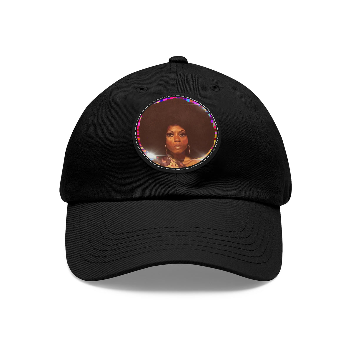 Diana Disco Hat with Leather Patch (Round)