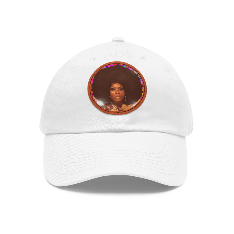 Diana Disco Hat with Leather Patch (Round)