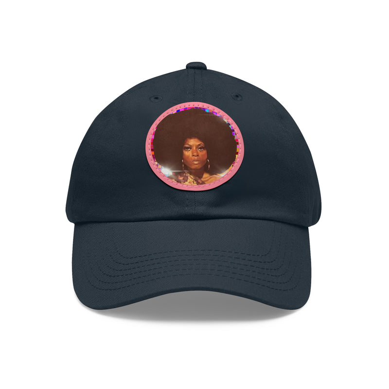 Diana Disco Hat with Leather Patch (Round)