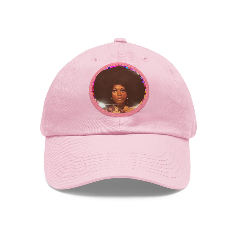 Diana Disco Hat with Leather Patch (Round)