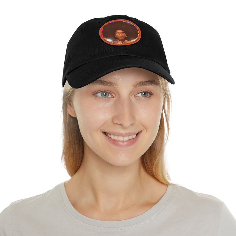 Diana Disco Hat with Leather Patch (Round)