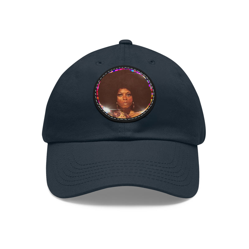 Diana Disco Hat with Leather Patch (Round)