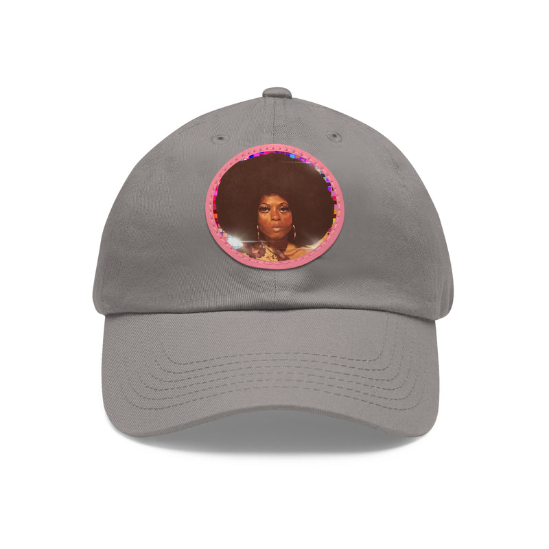 Diana Disco Hat with Leather Patch (Round)